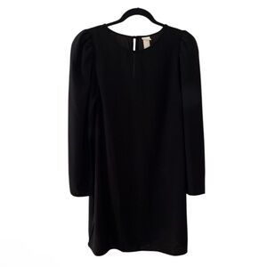Black Puff Sleeve Shift Dress
